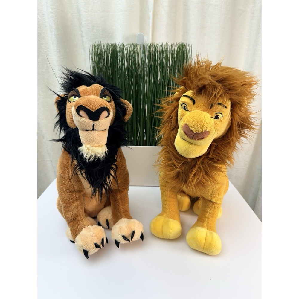 Disney The Lion King Adult Mufasa And Scar Animal Stuffed Plush Set